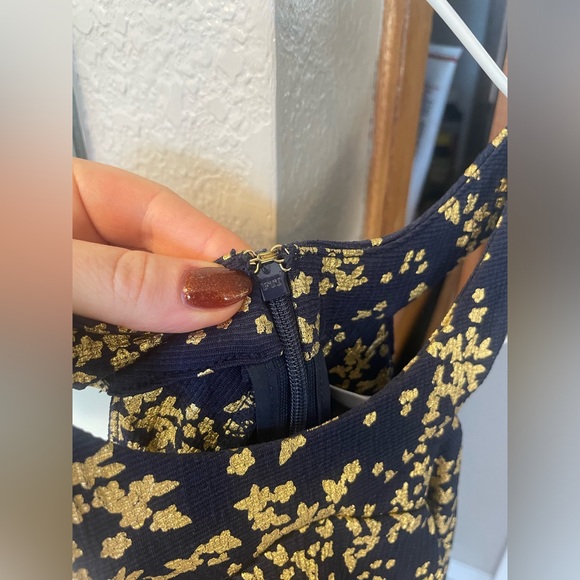 MICHAEL Michael Kors Cold Shoulder Top - Navy and Gold - Picture 3 of 9